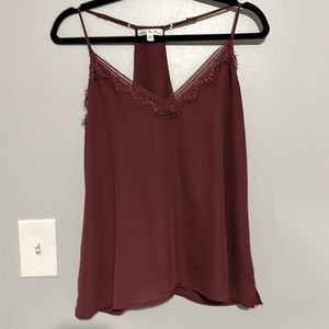 Nine Britton Large Lace Trim Cami burgundy never worn